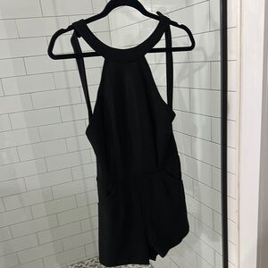 Revolve Black Halter Romper